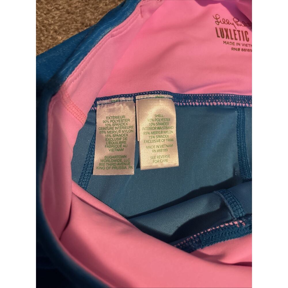 Lilly Pulitzer Weekender High Rise Velvet Leggings Women’s Size Small Teal Bay - Picture 5 of 16